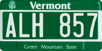 VT license plate ALH857