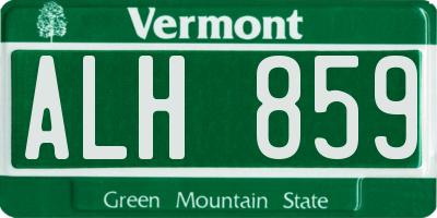 VT license plate ALH859