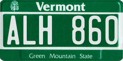 VT license plate ALH860