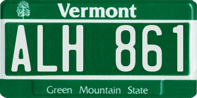 VT license plate ALH861