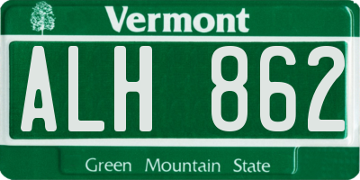 VT license plate ALH862