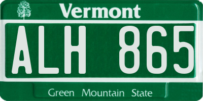 VT license plate ALH865