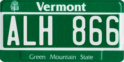 VT license plate ALH866