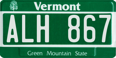VT license plate ALH867