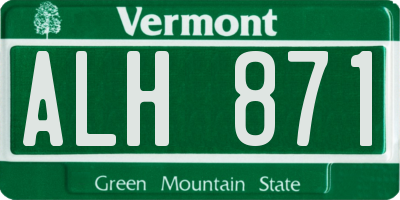 VT license plate ALH871