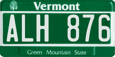 VT license plate ALH876