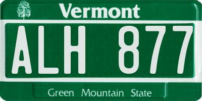 VT license plate ALH877