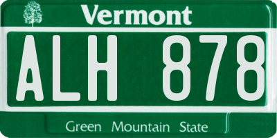 VT license plate ALH878