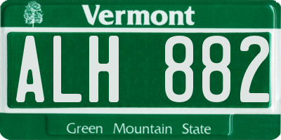 VT license plate ALH882