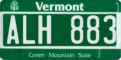 VT license plate ALH883
