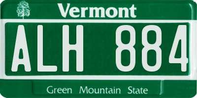 VT license plate ALH884