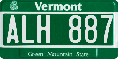 VT license plate ALH887