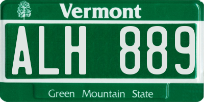 VT license plate ALH889