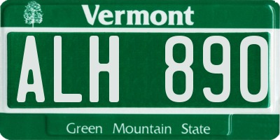 VT license plate ALH890