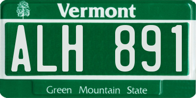 VT license plate ALH891