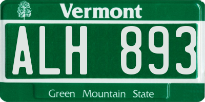 VT license plate ALH893