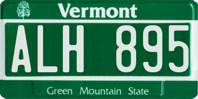 VT license plate ALH895