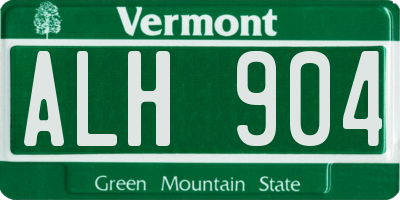 VT license plate ALH904