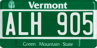 VT license plate ALH905