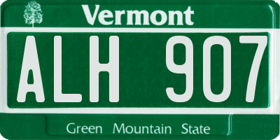 VT license plate ALH907