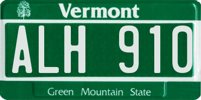 VT license plate ALH910