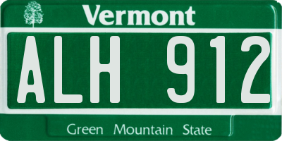 VT license plate ALH912