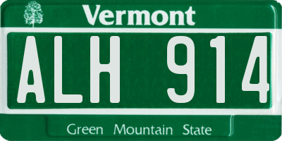 VT license plate ALH914
