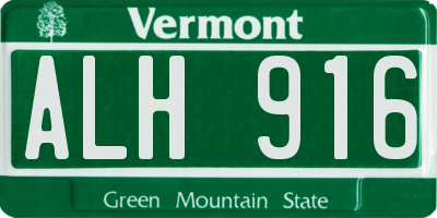 VT license plate ALH916