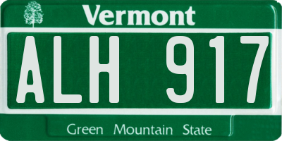VT license plate ALH917