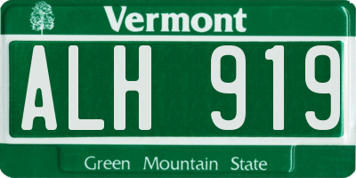 VT license plate ALH919