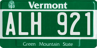 VT license plate ALH921