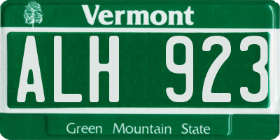 VT license plate ALH923