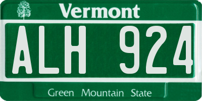 VT license plate ALH924