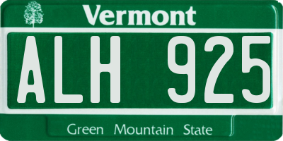 VT license plate ALH925