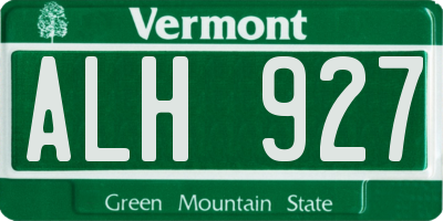 VT license plate ALH927