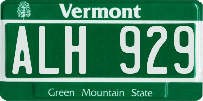 VT license plate ALH929