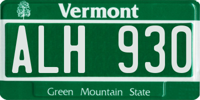 VT license plate ALH930