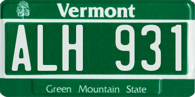 VT license plate ALH931