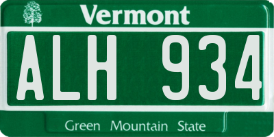 VT license plate ALH934