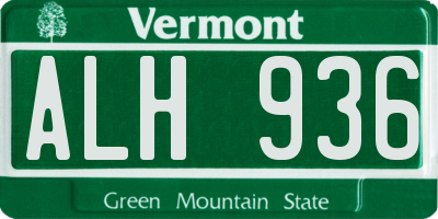 VT license plate ALH936