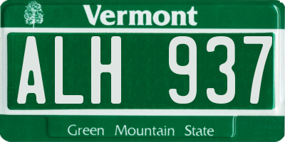 VT license plate ALH937
