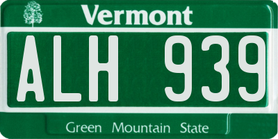 VT license plate ALH939