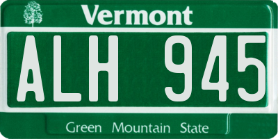 VT license plate ALH945