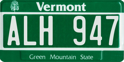 VT license plate ALH947