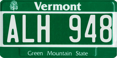 VT license plate ALH948