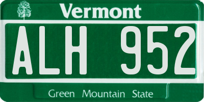 VT license plate ALH952