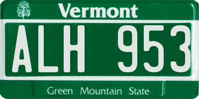 VT license plate ALH953