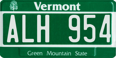 VT license plate ALH954