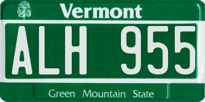 VT license plate ALH955