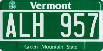 VT license plate ALH957